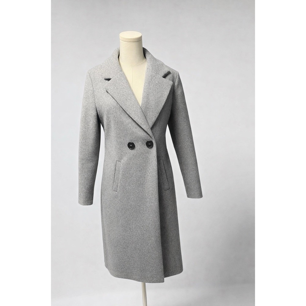 SHEIN women's wool-blend coat in size XS. Classic double-breasted design.